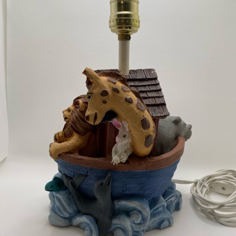 Vintage Noah's Ark Lamp 1993 Nursery Baby Child Bedroom Tested